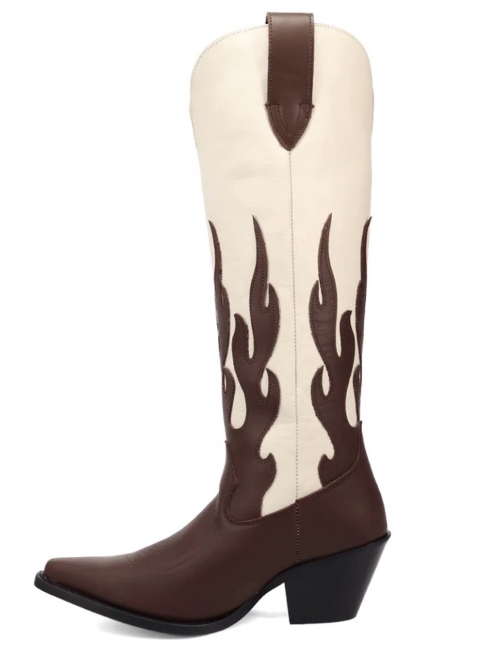 Dingo Two-Tone Brown and Cream Flame Cowgirl Boots - Picture 2 of 6